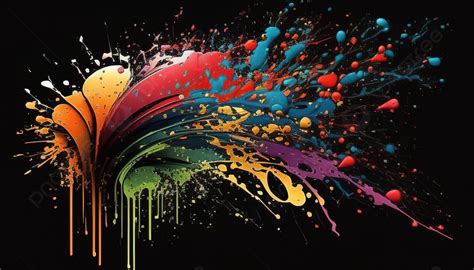 Paint Splatter Artwork On Black Background, Pictures Of Splattered Paint Background Image And ...