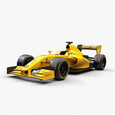 A Yellow Racing Car With A Black Rim And The Number 3 On The Side