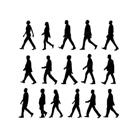 Premium Vector Types Of People Walking In Silhouette Illustration