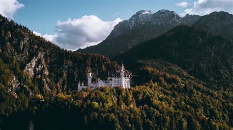 Wallpaper Landscape Forest Mountains Castle Clouds 3964x2230