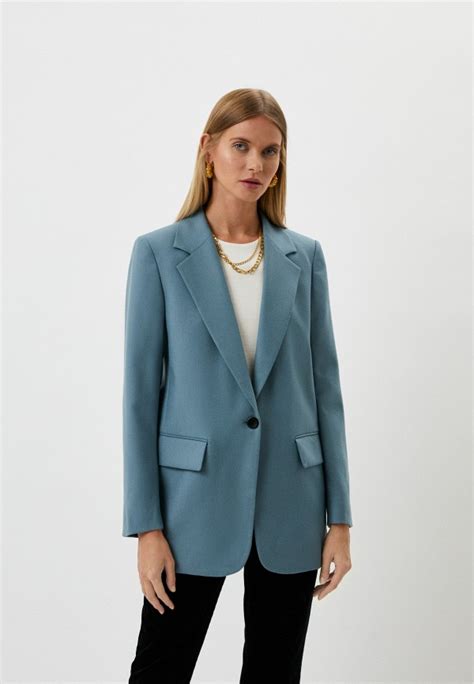 Пиджак Massimo Dutti, цвет: голубой, RTLABP850801 — купить в интернет ...