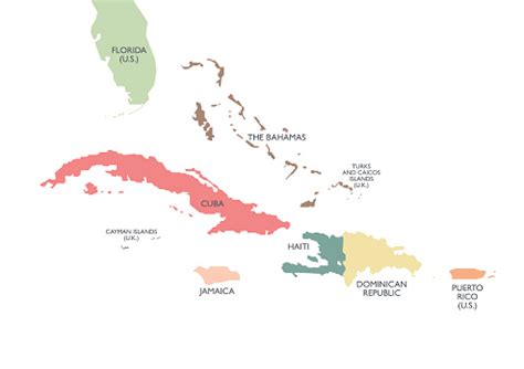 Greater Antilles Political Map Stock Illustration - Download Image Now - iStock