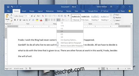 Como definir o espaçamento entre linhas duplas no Microsoft Word para