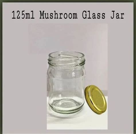 Gifting Aluminium Unity Glass Wax 125 Ml Mushroom Glass Jar Wih Lid