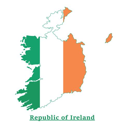 Ireland National Flag Map Design, Illustration Of Republic Of Ireland ...