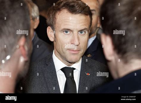 Paris, France. 17th Oct, 2022. French President Emmanuel Macron attends ...