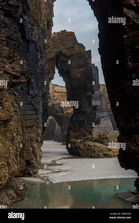 Aerial view of As Catedrais beach in north Spain Stock Photo - Alamy