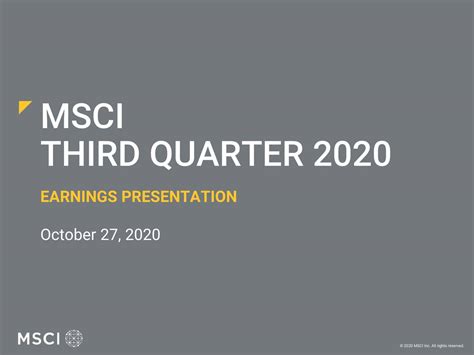 Msci Inc 2020 Q3 Results Earnings Call Presentation Nyse Msci