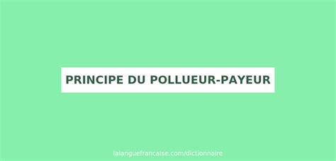 definition de principe du pollueur payeur dictionnaire francais