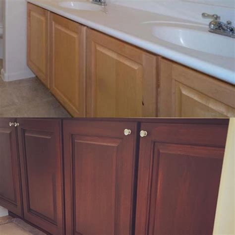 Walnut Stained Oak Cabinets Gel Stain Oak Cabinets Before And After