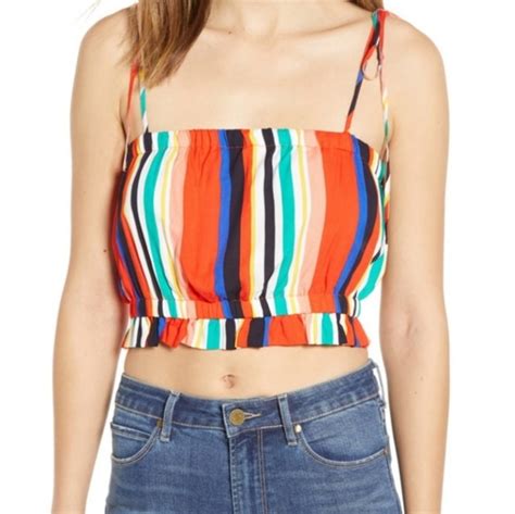 English Factory Tops English Factory Rainbow Striped Crop Top