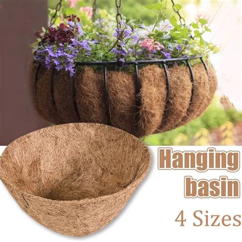 Walbest 2pcs Round Coconut Liner Coco Fiber Replacement Liner Plants Basket Liner For Hanging