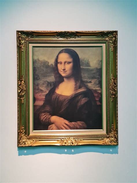 Mona Lisa Print with wooden frame, Furniture & Home Living, Home Decor ...