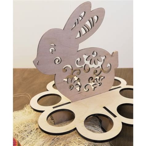 Plywood Bunny Egg Holder Easter Egg Stand Pdf File For Laser Cutting