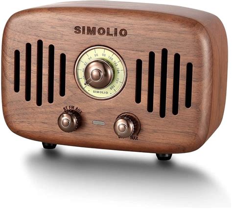 Greadio Haut parleur rétro Bluetooth en bois de cerisier avec style