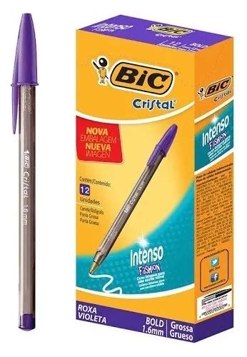 Caneta Esferográfica 1 6mm Bic Cristal Fashion Roxa C 12und MercadoLivre