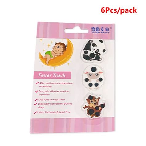 Pcs Pack Fda Cartoon Thermometer Temperature Sticker Baby Forehead