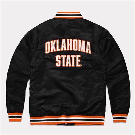 Black Satin Script Oklahoma State Cowboys Jacket