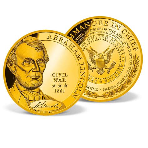 Abraham Lincoln - Commander in Chief Commemorative Gold Coin | Solid ...