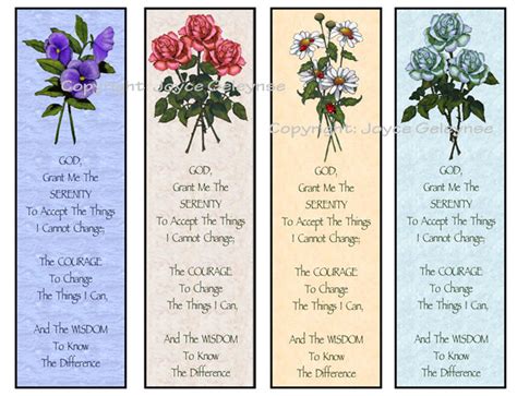 Free Printable Serenity Prayer Bookmark Printable Bookmarks