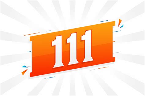 111 number vector font alphabet. Number 111 with decorative element ...