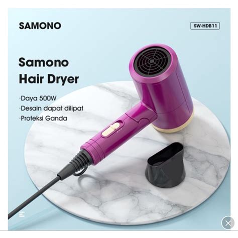 Jual Hair Dryer Lipat Samono SW HDB11 Red 500watt Pengering Rambut Hair