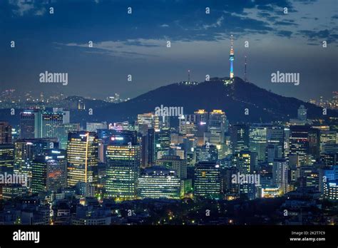 Seoul skyline in the night, South Korea Stock Photo - Alamy