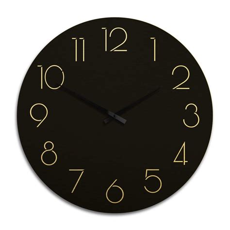 Horloge Murale Xxl En Alu Dibond Dor E Moderne Noire Avec Chiffres