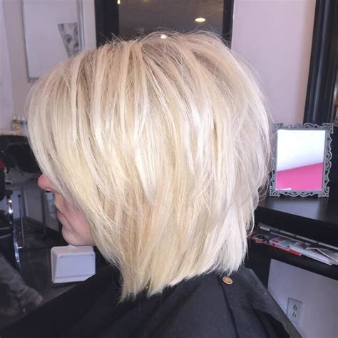 Platinum Blonde Stacked Bob Stacked Bob Hairstyles Thin Hair Styles