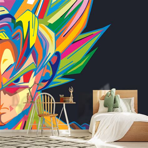 Goku Fierce Look, Anime Wallpaper for Wall - Magic Decor