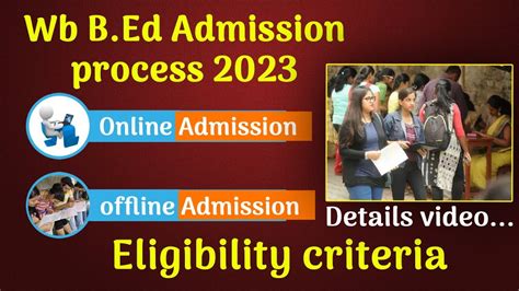 West Bengal B Ed Admission Process 2023 Online Admission Offline