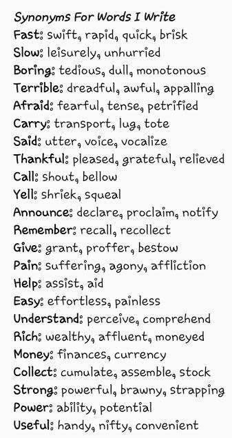 A List Of Words That Are Written In Black And White With The Wording