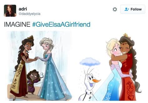 People On Twitter Are Asking Disney To Give Elsa A Girlfriend In Frozen Gay Disney