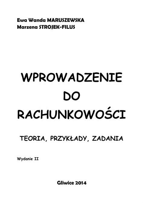 Pdf Wprowadzenie Ue Katowice Pl Wprowadzenie Do Rachunkowo Ci