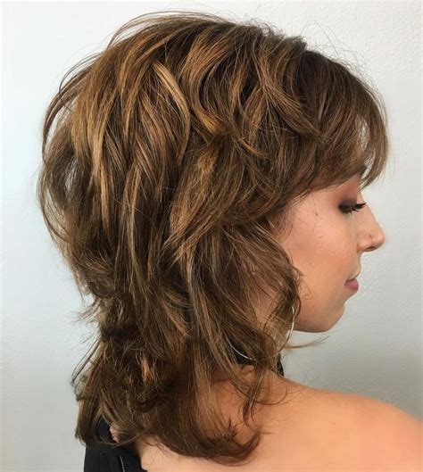 Mid Length Shag With Short Crown Layers Medium Shag Hairstyles Medium Shag Haircuts Thick