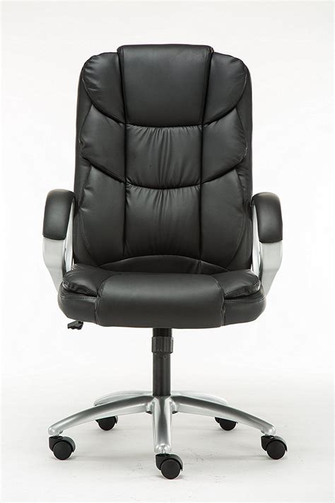 Adjustable Tilt High Back Swivel Leather Executive Chair Black Btexpert