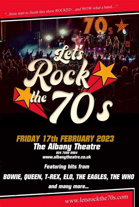 Lets Rock The 70s at The Albany Theatre, Coventry, The Albany Theatre ...