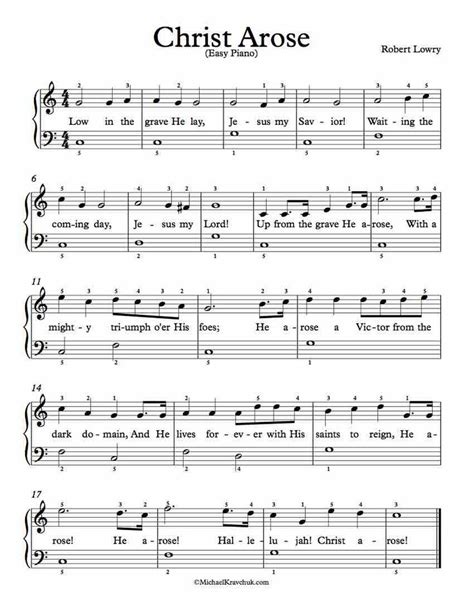 Christ Arose: Easy Piano Sheet Music