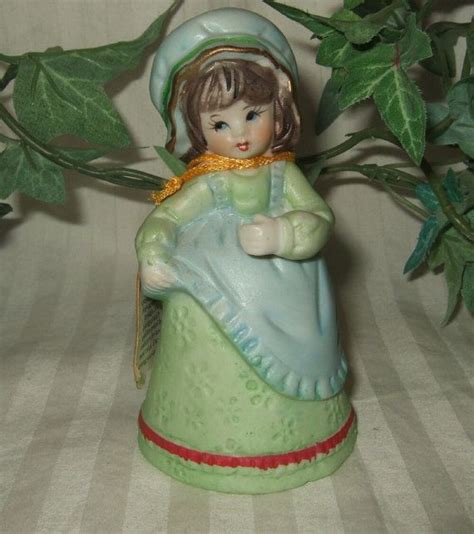 Vintage Jasco Cutie Bell Porcelain Bell Bisque Porcelain Bell Hand