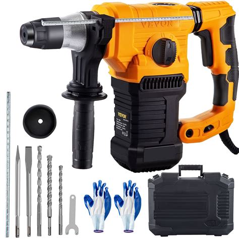 Vevor Rotary Hammer 1 26 Sds Plus Hammer Drill W 4 Functions And 360 Degree Rotating Handle