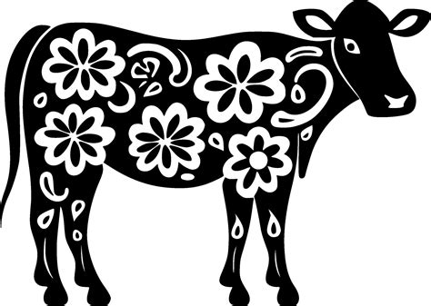 Cow, Black and White Vector illustration 27228447 Vector Art at Vecteezy