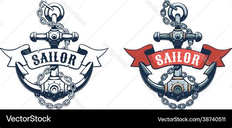 Seaman anchor retro logo Royalty Free Vector Image