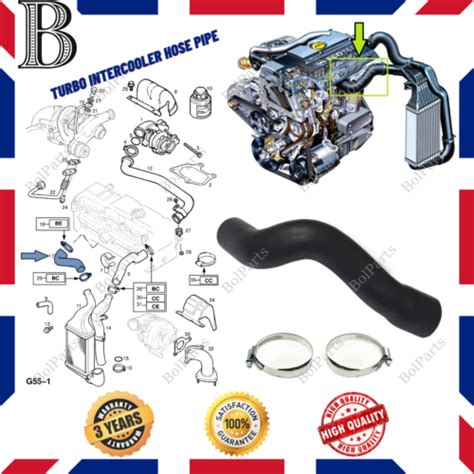 Turbo Intercooler Hose Pipe VAUXHALL ASTRA G ZAFIRA A 2 0 2 2 DTI