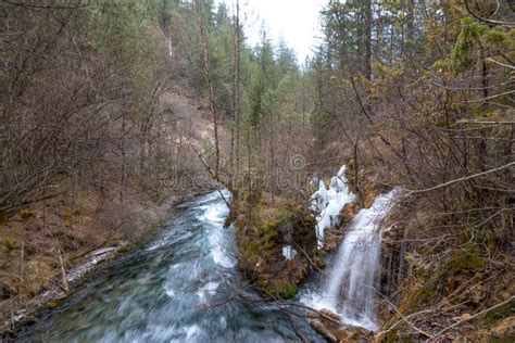 Waterfall from a Cliff in the Forest Stock Photo - Image of landscape ...