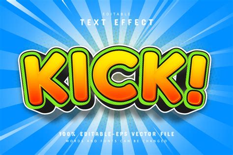 Kick Text, Cartoon Style Text Effect Graphic by aglonemadesign ...