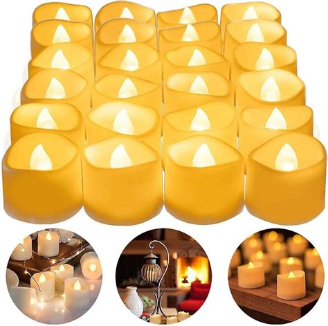 Flameless Tea Lights Candles Battery Operated Led Votive Candles Flickering Tealights With