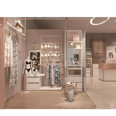 Luxury Lingerie Bra Store Shelving Custom Thermal Underwear Display Showcase Boutique Underwear