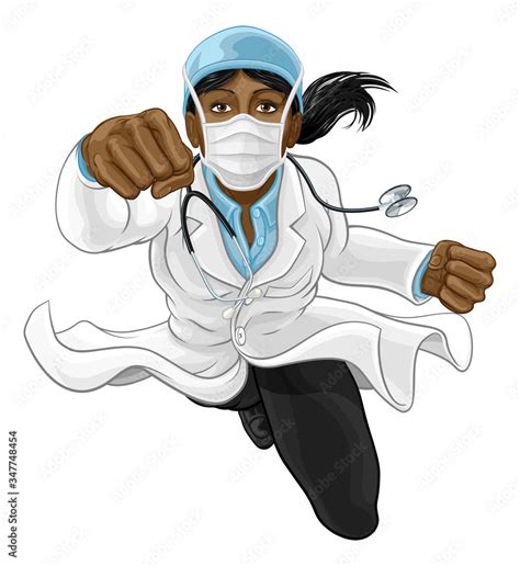 A Super Hero Woman Doctor Concept A Female Medical Healthcare