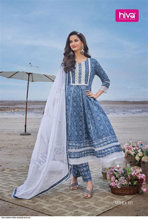 HIVA MAHEK COTTON ANARKALI KURTI SET