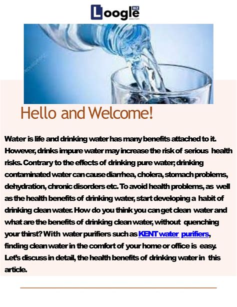 Ppt Health Benefits Of Drinking Pure Water Powerpoint Presentation